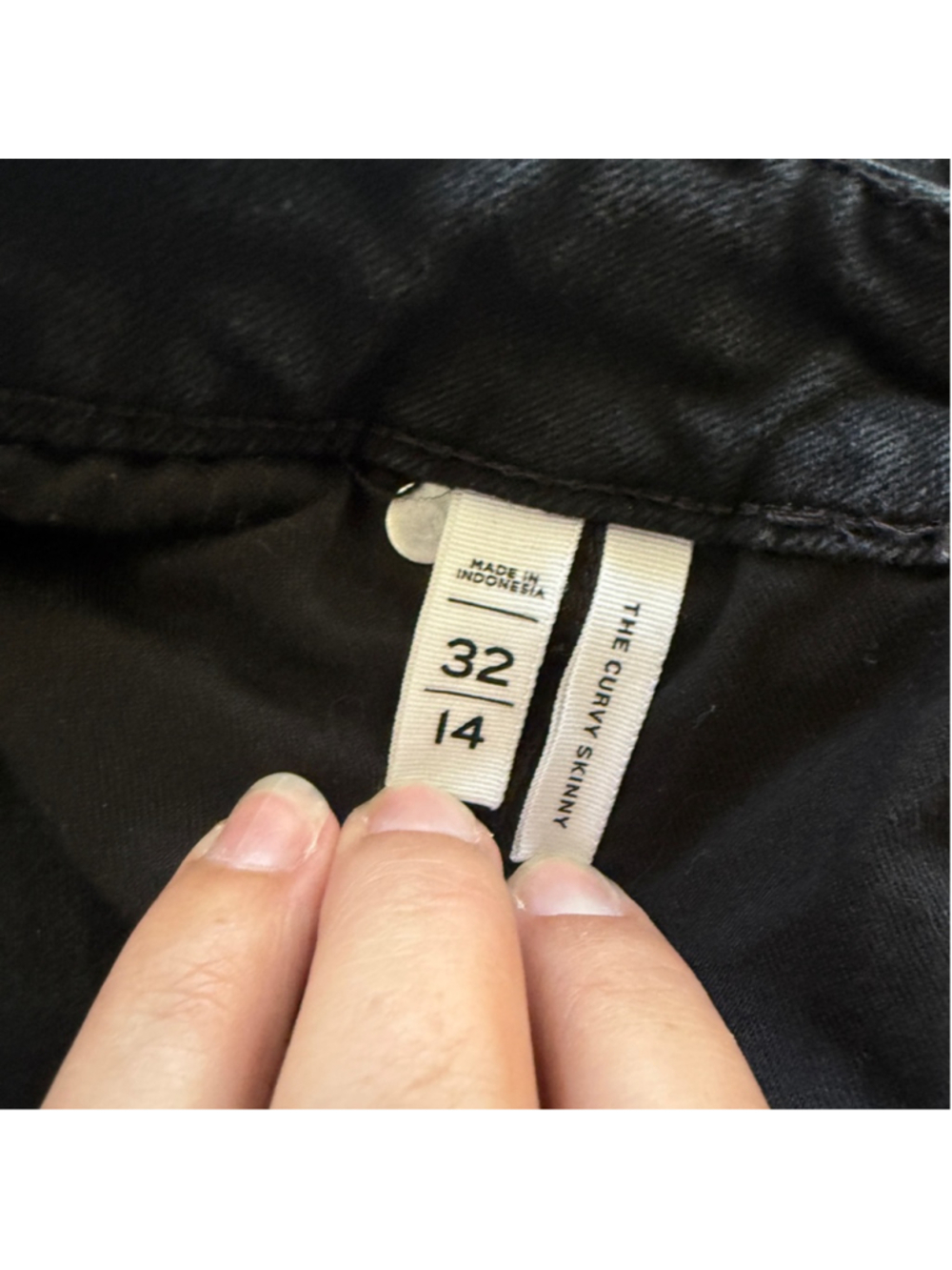 LOFT Black Curvy Skinny Denim Pants Size 32 / 14 - Picture 8 of 9